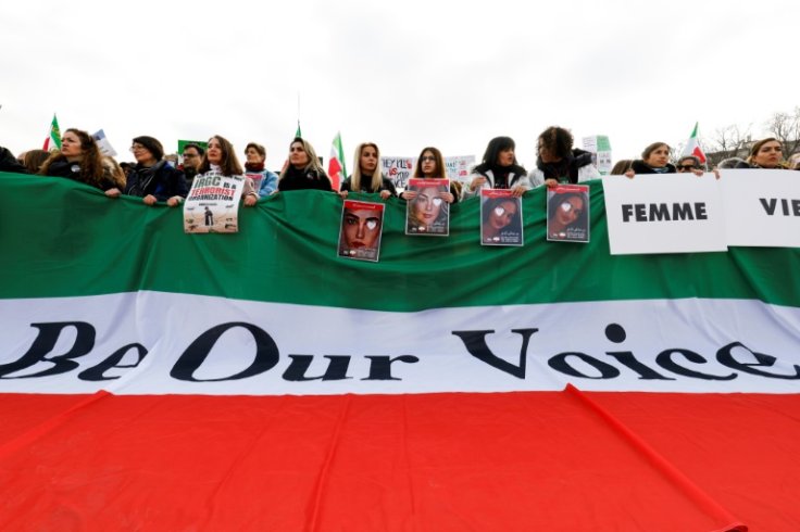 The protesters also urged European countries to cut economic ties with Iran over the crackdown on the protest movement