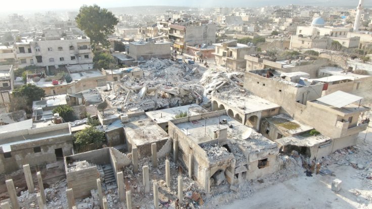 Aftermath of an earthquake, in rebel-held town of Jandaris