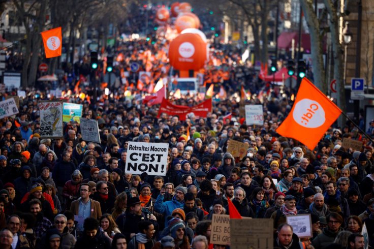 Third nationwide day of protests in France against pension reform